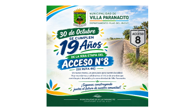 19 AÑOS DE LA PRIMERA ETAPA DEL ACCESO N.º 8 (EX RUTA 46)